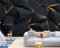 Fototapete 3D Goldene Feste Geometrie 350x256 cm Tapete Wandtapete Wanddeko Design Mustertapete Wand Dekoration Wohnzimmer Schlafzimmer Büro Flur