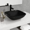 JUDYY Waschbecken Glas 42x42x14 cm Schwarz, Aufsatzwaschbecken, Bathroom Sink, Waschtisch, Aufsatzbecken, Ablaufgarnitur - 345248