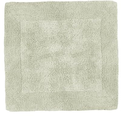 Allure Heavyweight Reversible Shower Mat, 100% Cotton, Super Soft, Washable, Square Bath Mat 55 x 55cm (Sage Green)