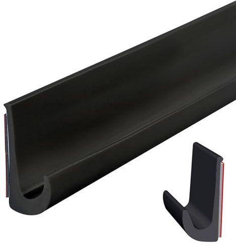 Inscrip J-formad RV regnränna, 38 mm höjd självhäftande J form RV-regnränna, PVC-dropplist, PVC-regnremsa, tak för lastbil, husbil, båt, dörr, svart, 5M-H38)