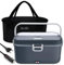 Aotto 2L Scaldavivande Elettrico Portatile Grande Capacità, 90w Porta Pranzo Riscaldabile, Scalda Vivande Elettrico per Auto Camion e Ufficio, Schiscetta Pranzo Riscaldabile con Borsa Termica (Grigio)