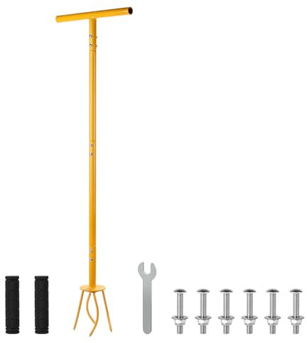 SWAWIS Manuel Twist Tiller Griffe de Jardin Petit, Cultivateur de Griff Amovible avec Manche, Hauteur 99cm Motoculteur Manuel de Jardin pour l'Ameublissement du Sol et Contrôle des Mauvaises Herbes