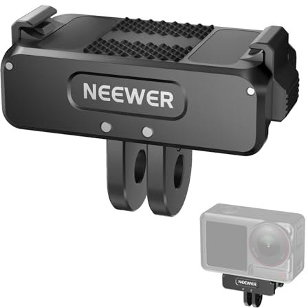 NEEWER Adaptador Montura Magnética Mejorado Compatible con dji Osmo 360/ Action 5 Pro/4/3, Montura Cámara Acción Liberación Rápida, Accesorios para Vlogs con Rosca de Trípode de 1/4, AC011