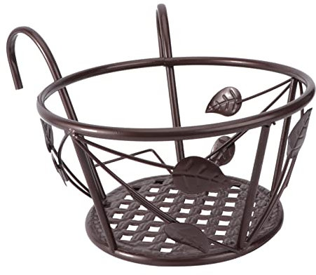 HEMOTON 1 Pezzo Appendiabiti porta fioriera da appendere cesto di piante all'aperto pianta sospesa fioriera da esterno Balcony Flower Pot Stand mensola per vasi da parete ferro da stiro