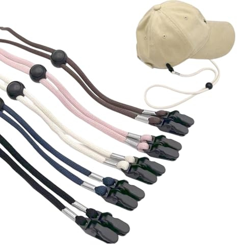 5 Pcs Windproof Hat Strap,Adjustable Hat Chin Cord Adjustable Hat Strap | Removable Chin Cord Suitable for Wind Anti-Lost Fishing Boating Golfing Hats String Cord for Outdoor (5 Colors)