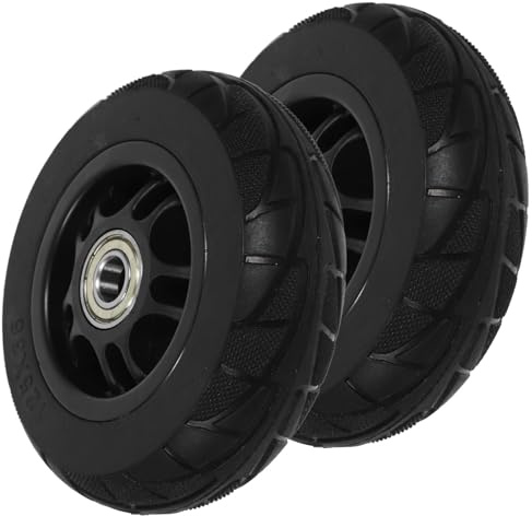 ELAYARD 2pcs Trolley Caster Wheels for Shopping Cart Replacement, Heavy Duty Rubber and Iron Construction with 100kg Load Capacity Per Caster, Effortless Rolling and Easy to Store