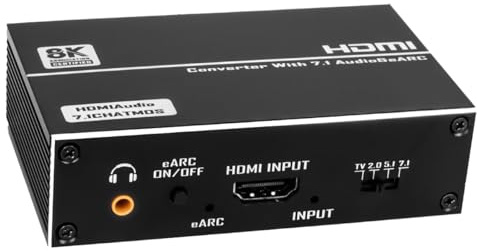 HDMI ljudextraktor med 4K 60Hz stöd, optiska och koaxiala utgångar för hemmabiosystem
