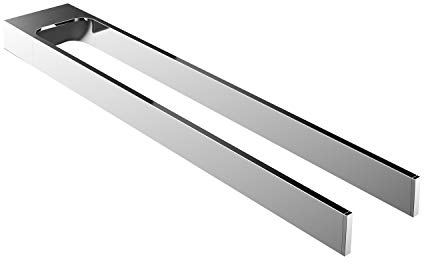 emco ART Handtuchhalter zweiarmig zur Wandmontage, starrer Badetuchhalter aus Metall, hochwertige Handtuchstange für zwei Handtücher, chromfarben