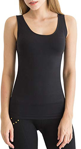 WOOD MEETS COLOR Women Shaping Control Vest Tops Slimming Tummy Control Camisole Compression Tank Seamless Body Shaper Shapewear Underwear (Black ，M)
