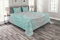ABAKUHAUS Grau und Türkis Tagesdecke Set, Ombre Ethnic, Set mit Kissenbezügen Waschbar, für Doppelbetten 264 x 220 cm, Türkis Grau