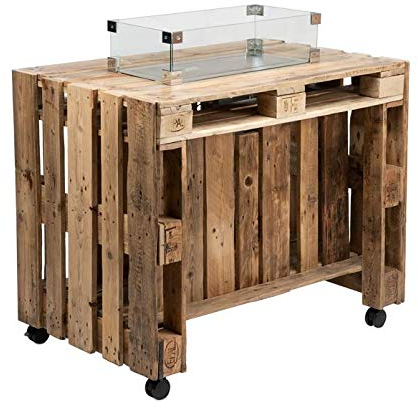 Schroth Home PALfire Feuertisch - Gasfeuerstelle Outdoor – Gartentisch mit Ofen - Tisch mit Feuerstelle – perfekt für die kalte Jahreszeit – inkl. Lavasteine und Schutzglas