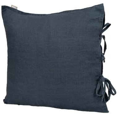 beties Leinen Kissenbezug ca. 80x80 cm 100% Leinen Stone-Washed Kopfkissenbezug mit Hotelverschluss (tiefsee-blau)