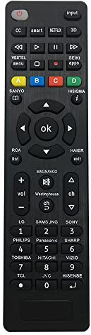 Riry Remplacement Telecommande Universelle pour Samsung,Sony, Philips,Panasonic,TCL, Sharp, Hitachi,Vizio,TCL,Toshiba, Hisense Smart TV Facile à configurer