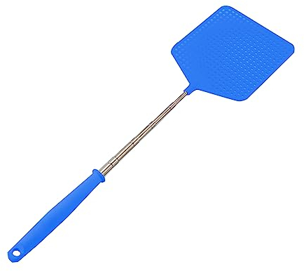 zoerbufan Tapette à Mouches, Tapette à Mouches Télescopique Extensible, Fly Swats, Lutte Antiparasitaire Manuelle, Portable Tapettes Anti Moustique pour Protéger Votre Cuisine (Bleu)