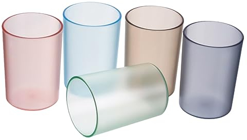 Gobelet de Brossage Transparent 5 Pièces en Plastique pour Salle de Bain