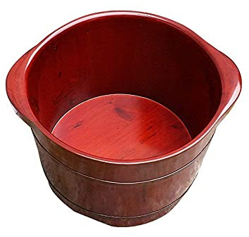 Fußbadeimer aus natürlichem Holz, Pedikürebecken, Zedernfass, Fußbadfass, Holzfußfass, Wanne, Massivholz-Fußbecken, Pedikürebecken, Fußmassagegeräte, Geschenk für die Gesundheitsfürsorge im mittleren