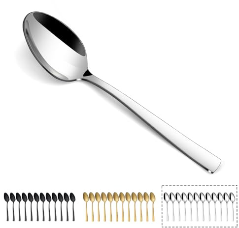 Teskedar 12 stycken, Hunnycook små skedar kaffeskedar rostfritt stål, 13,8 cm (5,4 tum) tesked/espressosked/dessertsked för hem/fest/restaurang, diskmaskinssäker
