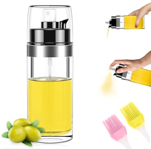 mizikuu Spruzzatore Olio, 150ml Spruzzino Olio Spruzzatura e Versamento di Olio Dispenser di olio Spray Olio Oliva per Cucina, Nebulizzatore Olio Aceto, Cucinare,Forno,BBQ, Forno, Insalata
