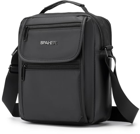 SPAHER Bolso Hombre Bandolera Bolso de Mensajero Casual Bolso de Mano para Hombre Regalo Mariconeras