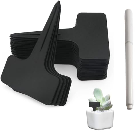 Voarge Lot de 100 étiquettes pour plantes - Résistantes aux intempéries - En plastique - Pour écrire - Pour légumes, herbes, fleurs - Noir