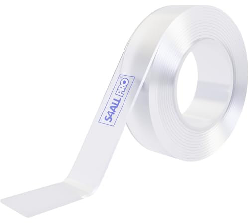 Double Sided Heavy Duty Mounting Tape, Strong Nano Extra Large 3 Metres Clear Multipurpose Adhesive for Picture Hanging, Removable Sticky Pads, Poster and Wall Decor (3.0m * 3cm)