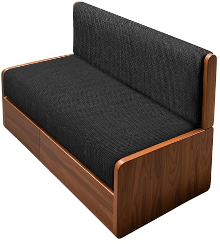 Verdanzia RV Dinette Cushion Covers, Stretchable Camper Cushion Covers,Washable Loveseat Sofa Furniture Protector for RV Camper Car Bench (1 Backrest Cover & 1 Bench Cover,Black)