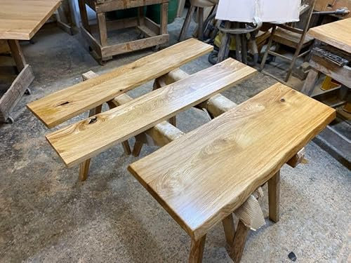 Massive Eichenplatte aus Deutscher Eiche handgefertigte Tischplatte Regalbrett wasserfest behandelt für Esstisch Couchtisch Theke (gerade Kante, 180x55x4, geschliffen)