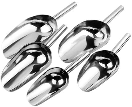Raspador de Hielo de Acero Inoxidable for Dulces - Pala medidora for Alimentos de Bar, Ideal for cocinar, Hornear y Servir - 1 Unidad(L)