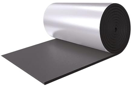 Estera insonorizante de Aluminio autoadhesiva, de 5 a 50 mm de Grosor, Resistente al Calor, para techos, Paredes, techos, Pisos, lofts y techos de vehículos (53,82 pies Cuadrados, 15 mm de g