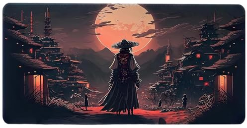 Chinese Style Fabric Input Device Mat - Large Mice Pad, Smooth Non Slip Base | Oversized Keyboard Sheet with Comfortable Glide, Portable Computer Tool for Laptop Use Working and Office Desk Setup