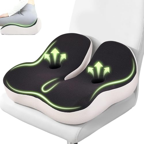 AMAYHOON Bürostuhlkissen, Orthopädisches Sitzkissen, Ischias-Entlastung, ergonomischer Memory-Schaum und langlebige Gaming-Stuhl-, Autositz- und Rollstuhlkissen
