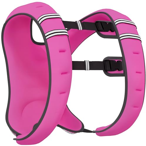 HOMCOM Chaleco lastrado 8 kg transpirable con bolsillo portaobjetos y correas, chaleco con pesos de tela Oxford, metal y arena, 40 x 35 cm, rosa