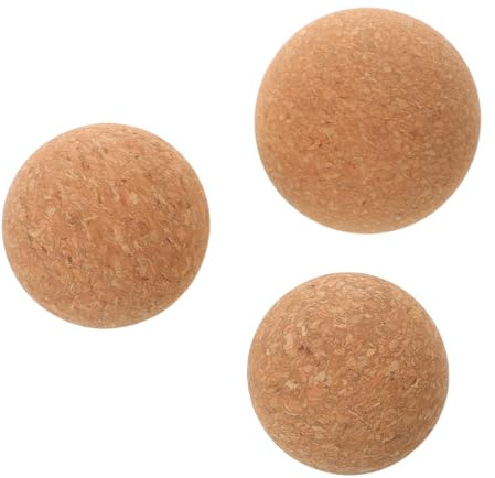 Gogogmee 3 Piezas Pelota de Relajación de Masaje de Corcho Herramienta de Masaje Muscular de Yoga para Alivio de Profundo Juego de Rodillos Fasciales para Terapia de Puntos Gatillo