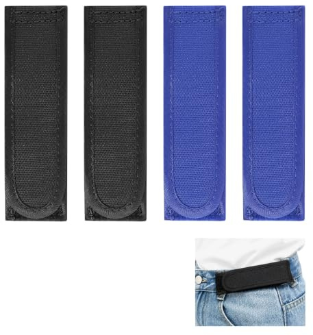 GFUEIGJ 4 stycken bälten utan spänne, sidobälte män kvinnor flexibelt bälte utan hål, osynligt justerbart stretchbälte för jeansbyxor