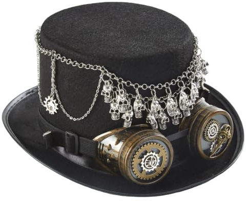 Steampunk Cylinderhatt Justerbar Retro Huvudbonad med Rem | Halloween Kostym Steampunk Cylinderhatt För Scenfotografering Karnevaler Och Maskerader Entusiaster