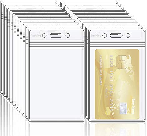 Vertical Id Card Badge Holder - Fushing 20 Stück ausweishüllen id kartenhalter ausweis wasserdichte ausweishülle plastik kartenhülle