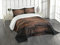 ABAKUHAUS Schokolade Tagesdecke Set, Raue Dunkle Holz, Set mit Kissenbezügen Waschbar, für Doppelbetten 264 x 220 cm, Dunkelbraun Braun