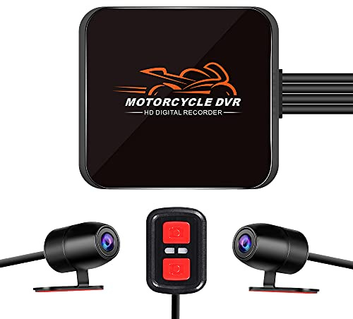 VSYSTO WiFi Motorcycle Dash Cam, 2 Channels 130° Wide Angle Lens Starlight Night Vision Front & Rear HD 1080P Camera Motorbike DVR System, G-Sensor, Loop Recording (Black-D6L)
