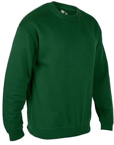 Himalayan Cotton Mens Jumpers Comfortable and Lightweight Crew Neck Sweaters Casual Long Sleeve Sweatshirts for Men UK, Green, M