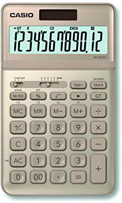 CASIO Tischrechner JW-200SC, 12-stellig, in stylischen Farben, Steuerberechnung, Solar-/Batteriebetrieb