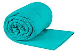 Sea to Summit - Pocket Towel Reisehandtuch XL - Mikrofaser Strandtuch - Kompakt - Ultra saugfähig & Schnelltrocknend - Leicht - Aufhänger & Tasche - Wandern - 75 x 150cm - Baltic Blue - 175g