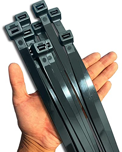 Kabelbinder Schwarz 500 mm Lang Kabelbinder UV Beständig 12 mm Breit Kabelbinders Groß 50cm, 40 Stück Dicke Kabelbinder Extra Stark für Hohe Beanspruchung Zip Cable Ties