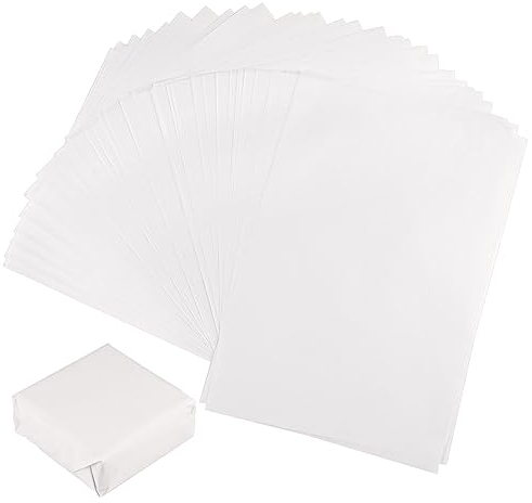 Seidenpapier Weiß 30x21cm, Tikplus 60 Blatt Geschenkpapier zum Verpacken, Transparentpapier Verpackungsmaterial, Bastelpapier zum Kreieren von Pompoms, Papierblumen, Tischdeko (Weiß)