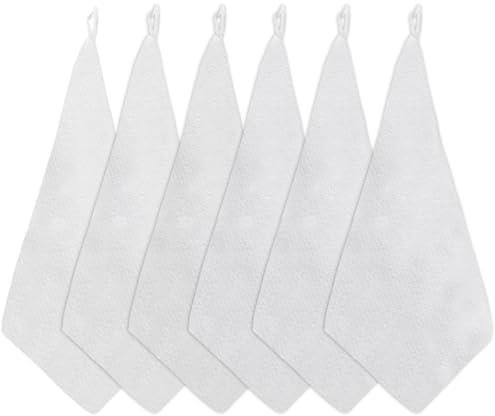 Futuhada 6 Pezzi Panno per la Pulizia in Microfibra, 30x30 cm Asciugamani per la Pulizia, Bianca Panno Microfibra Viso, Riutilizzabili, Lavabili e Delicati sulla Pelle