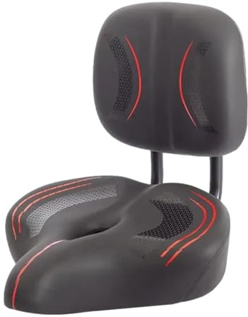 Cykelsadel med ryggstöd | Extra bred cykelsits | komfort trehjuling sadelsäte | bekväm mjuk minnesskum ergonomisk | Stötdämpande andningsbar cykelsadel