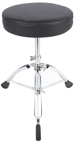 Drum Stool Foldable Adjustable Height Alloy Drum Throne with Dual Brace Support Legs 5 Levels for Adults Kids