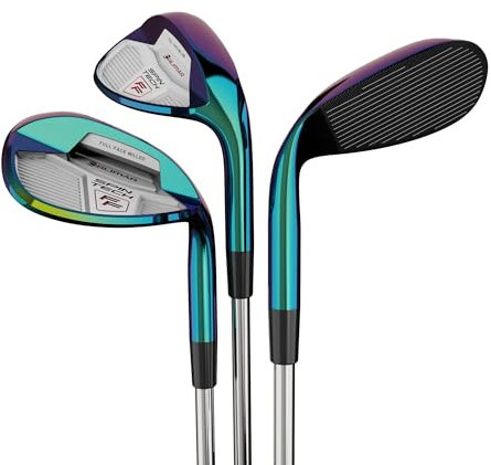 Orlimar Herren Spin Tech Full Face Wedges, Schillernder Regenbogen, 52/56/60 3-Piece Set