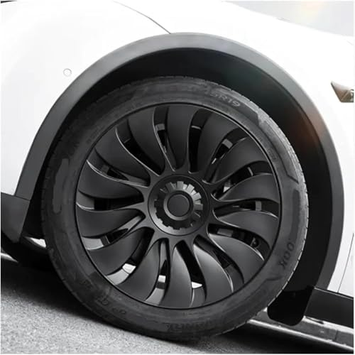 Tesla Model Y 50 cm (19 tum) hjulkåpor i Überturbinstil, set med 4, svart