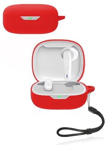 Protective cover for JBL Wave Flex 2 In-Ear Wireless Earphone,Soft Silicone Case with Waterproof, Shockproof & Scratch-resistant,ideal for Daily Protection,Red