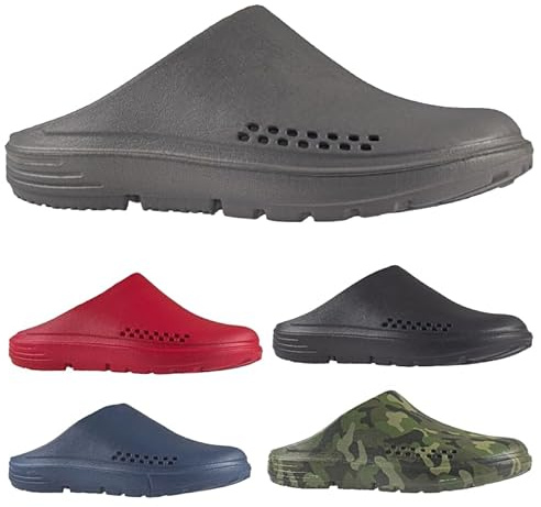 Mens Clogs Mules Slippers Nursing Garden Beach Lightweight Hospital Rubber Sandals Mules Shoes Summer Casual Work Holiday Slip On (Grey, UK Footwear Size System, Adult, Men, Numeric, Medium, 11)